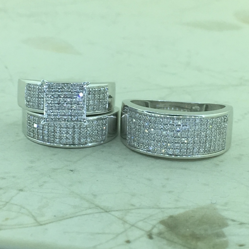 2.0 CT Diamond Engagement Bridal 10 White Gold Set - Picture 7 of 8
